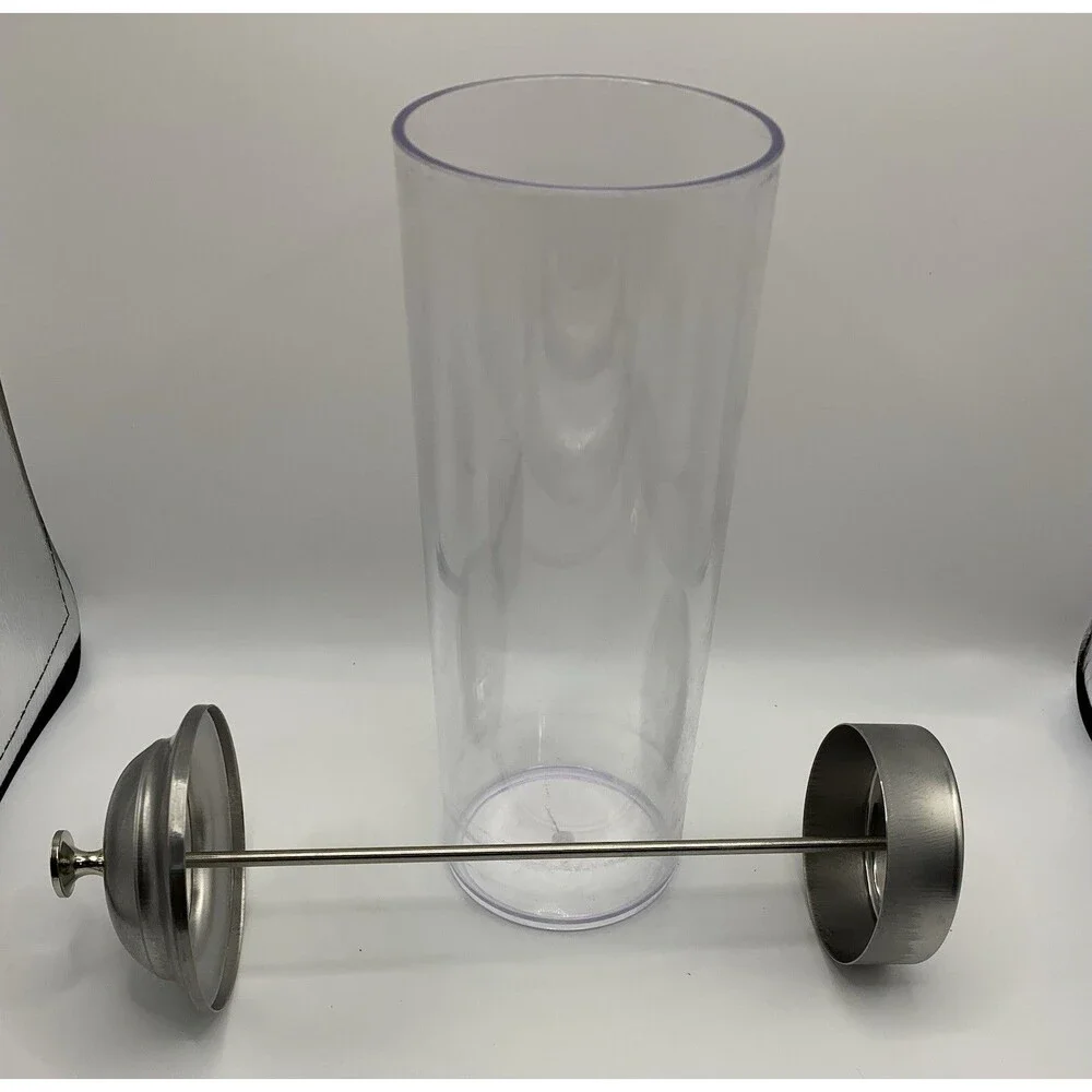 Countertop Straw Holder Dispenser Clear Plastic and Metal